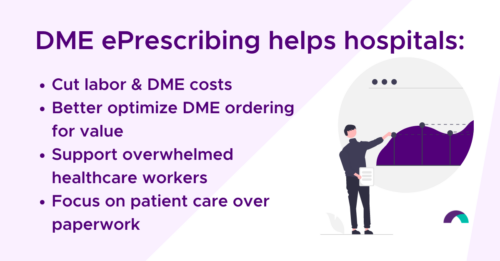 DME ePrescribing benefits hospitals by reducing costs and optimizing healthcare worker efficiency.