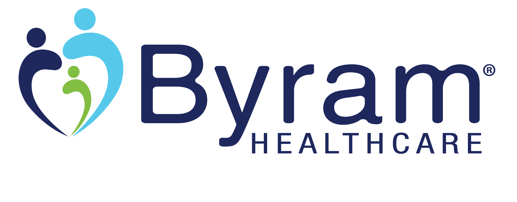 Byram Healthcare logo with abstract family icon in blue and green