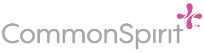 CommonSpirit Health logo featuring stylized purple design and gray text