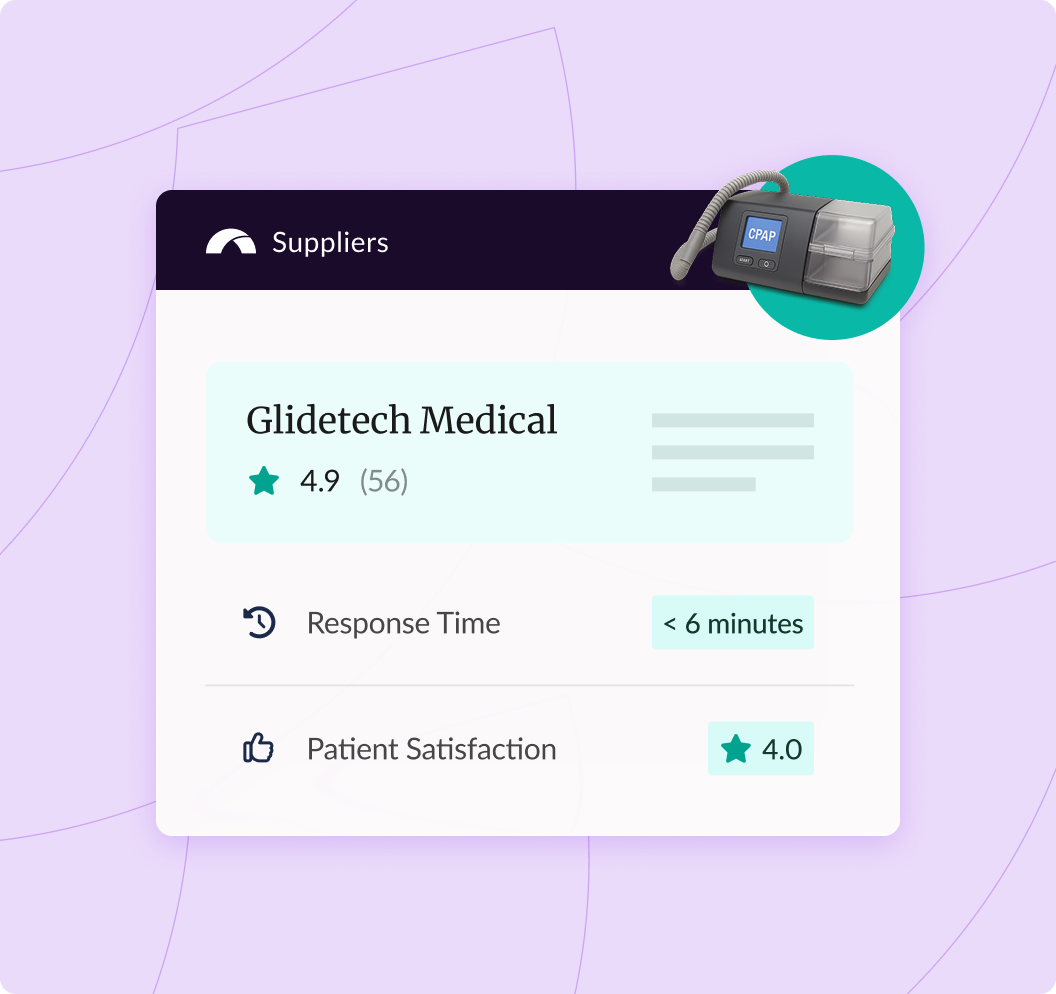 Supplier profile for Glidetech Medical showcasing ratings and response time information.