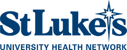 Logo of St. Luke's University Health Network with blue text and emblem.