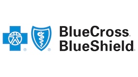 Blue Cross Blue Shield logo with a cross and shield symbol.