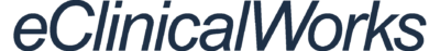 eClinicalWorks logo in dark blue text on a transparent background