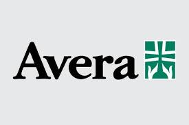 Avera logo with green cross and hands symbol on a light background