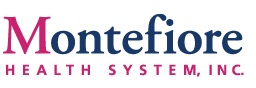 Montefiore Health System logo with pink and blue text