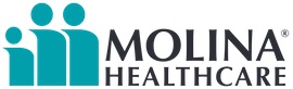 Molina Healthcare logo with teal abstract figures and black text
