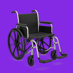 Manual wheelchair on a purple background
