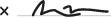 Signature with scribbled style next to a letter X on a white background