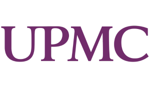 UPMC logo in purple text on a black background
