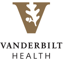 Vanderbilt Health logo with a stylized oak leaf design in brown and black text